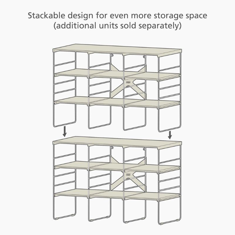 Joseph Joseph Levelâ„ Plus Large Adjustable Ecru Shoe Rack