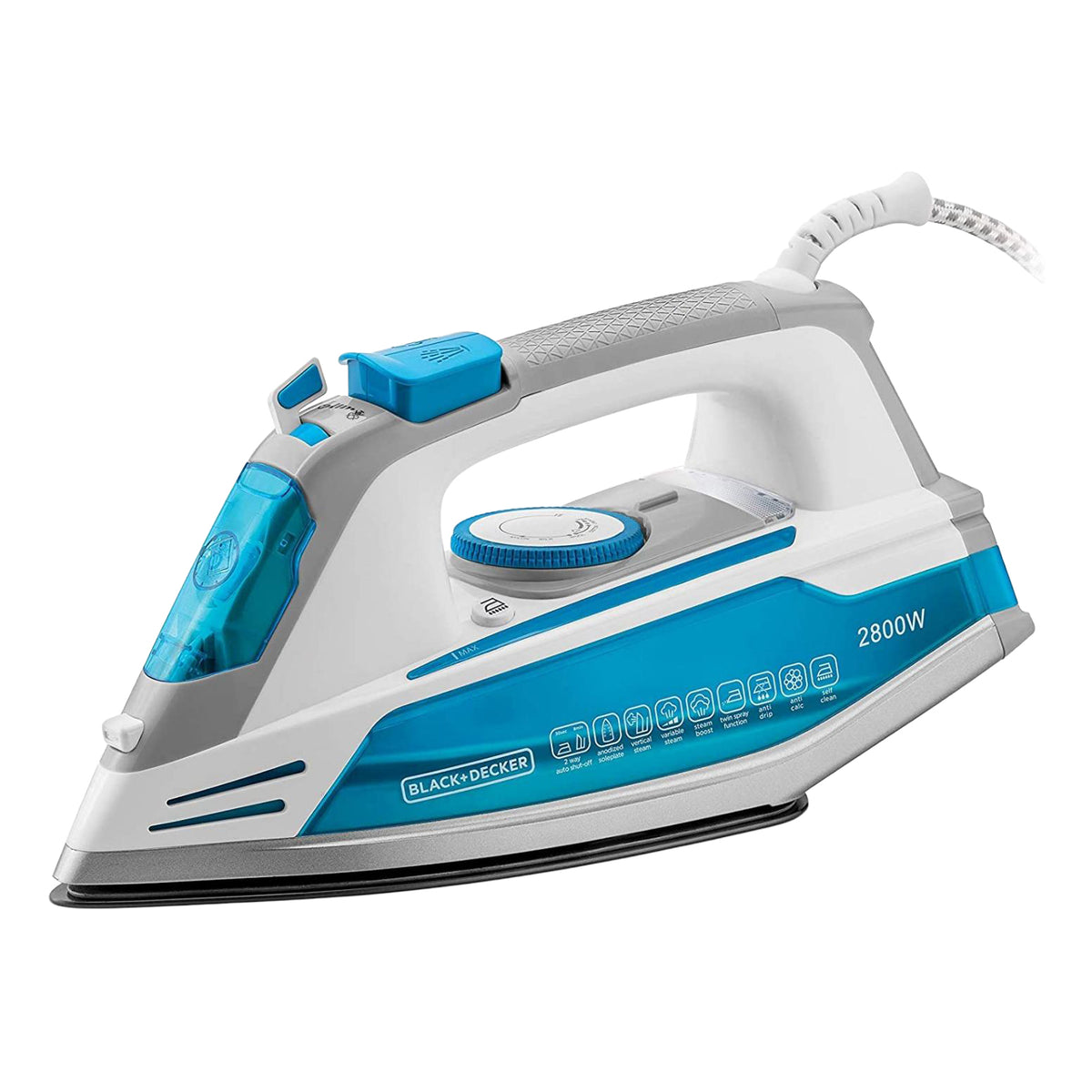 Black+Decker Steam Iron X2800-B5 2800W 110g Steam Boost Auto Off – view 2