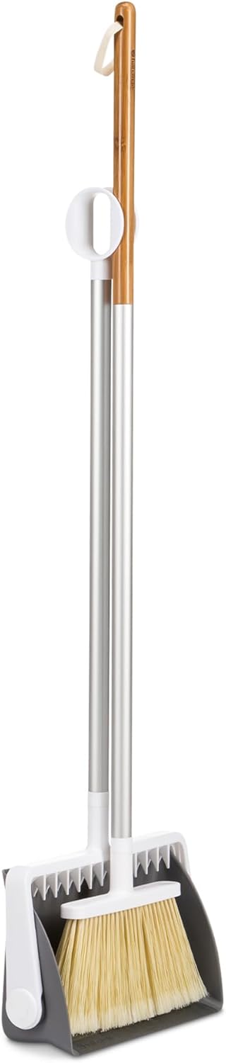 Full Circle Tag Team Easy-Empty Compact Standing Broom and Dustpan