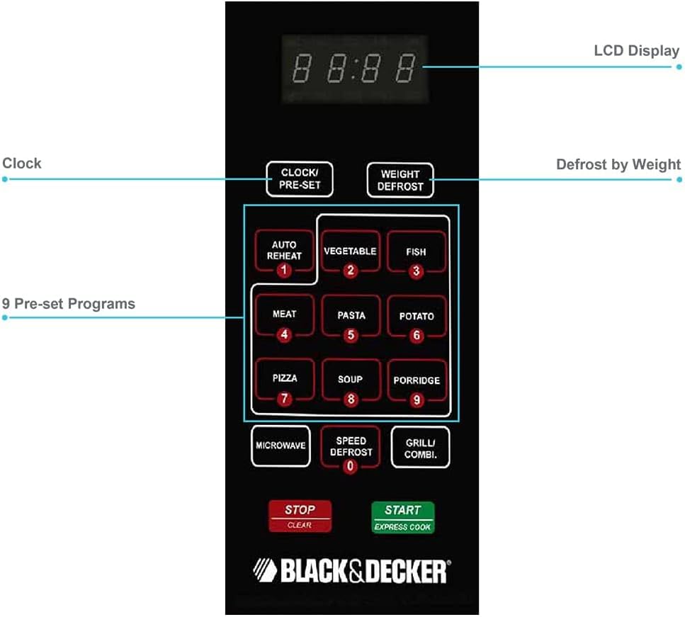 Black & Decker Black+Decker 30L Combination Microwave Oven With Grill, 1000W