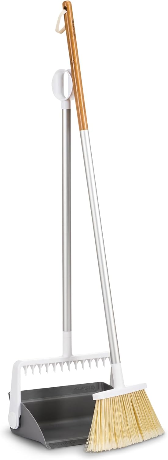 Full Circle Tag Team Easy-Empty Compact Standing Broom and Dustpan