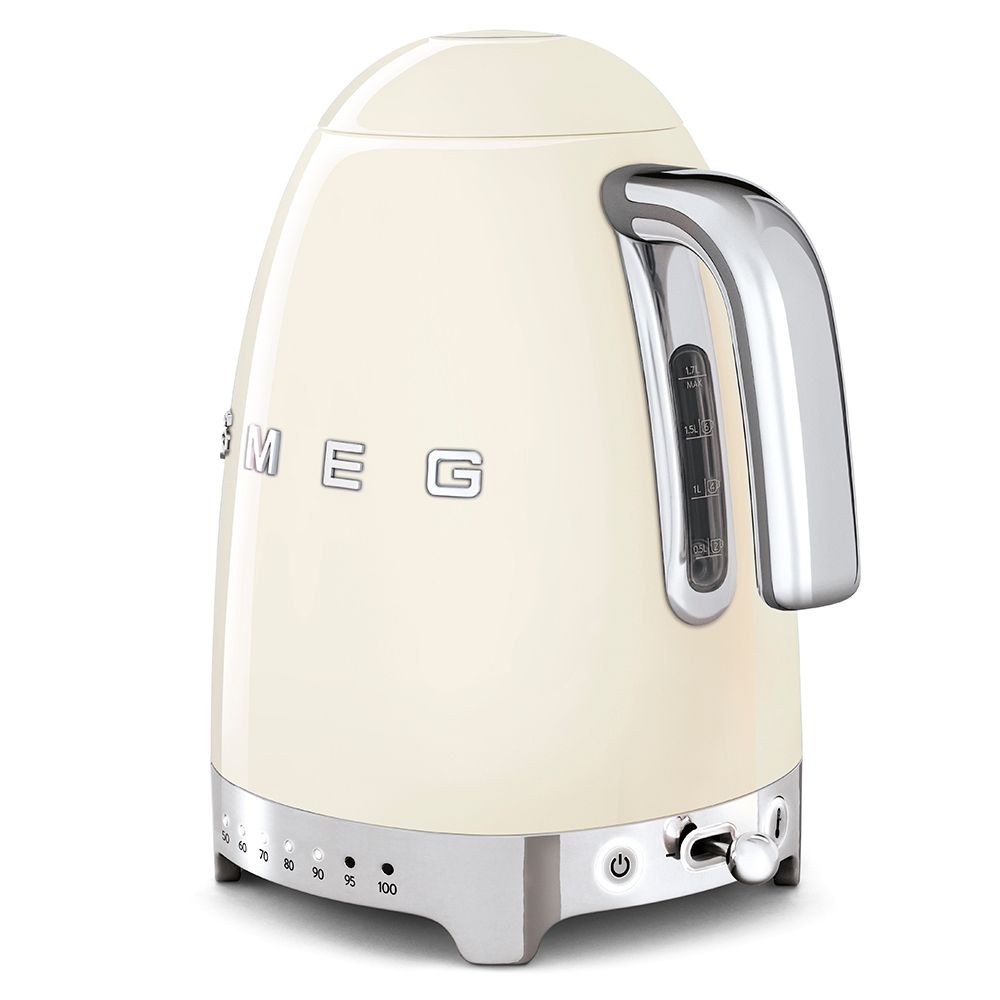 Smeg 50s Retro Style Variable Temperature Kettle 1.7L 2400W Cream KLF04CREU