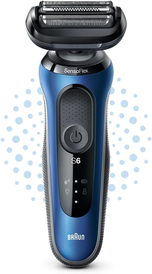 Braun Series 6 Electric Shaver 61-B1000s Wet & Dry SensoFlex Swivel Blue New