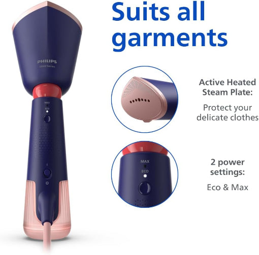 Philips Handheld Steamer 7000 Series 1300W Foldable Head Marine Blue Design