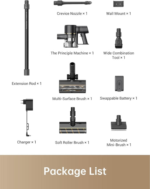 Dreame R10 PRO Cordless Vacuum 150AW Suction 65min Runtime Dual Brush LED Set