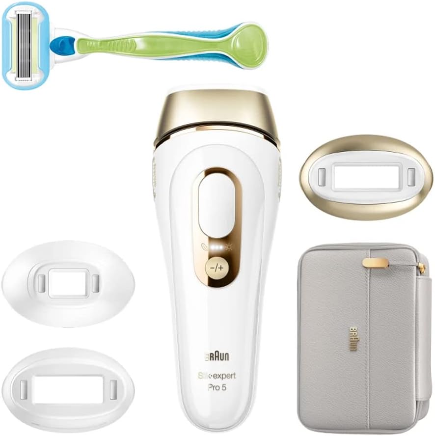 Braun Silk-Expert Pro 5 Pl5257 Ipl Hair Removal System For Use On Body And Face With 4 Extras For Women