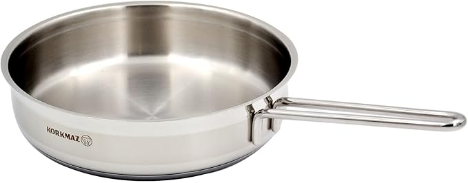 Korkmaz Alfa Frypan 26cm 3L 18/10 Stainless Steel Induction Solar Base Silver