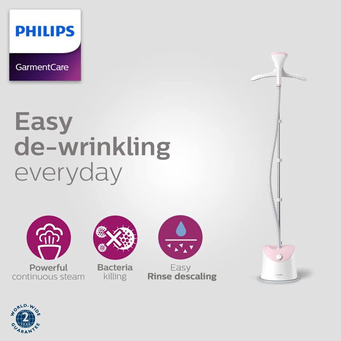 Philips Easy Touch Stand Steamer 1800 Watt