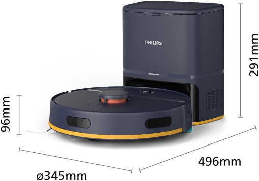 Philips 2000 Series Robot Vacuum Mop 2700Pa Auto Empty Station Smart App Blue