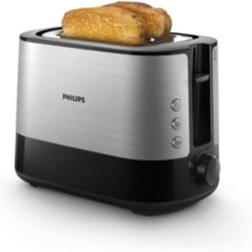Philips toaster with bread on a white background