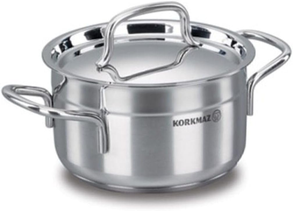 Korkmaz Alfa Stainless Steel Stock Pot Casserole 1.8L “ A1016