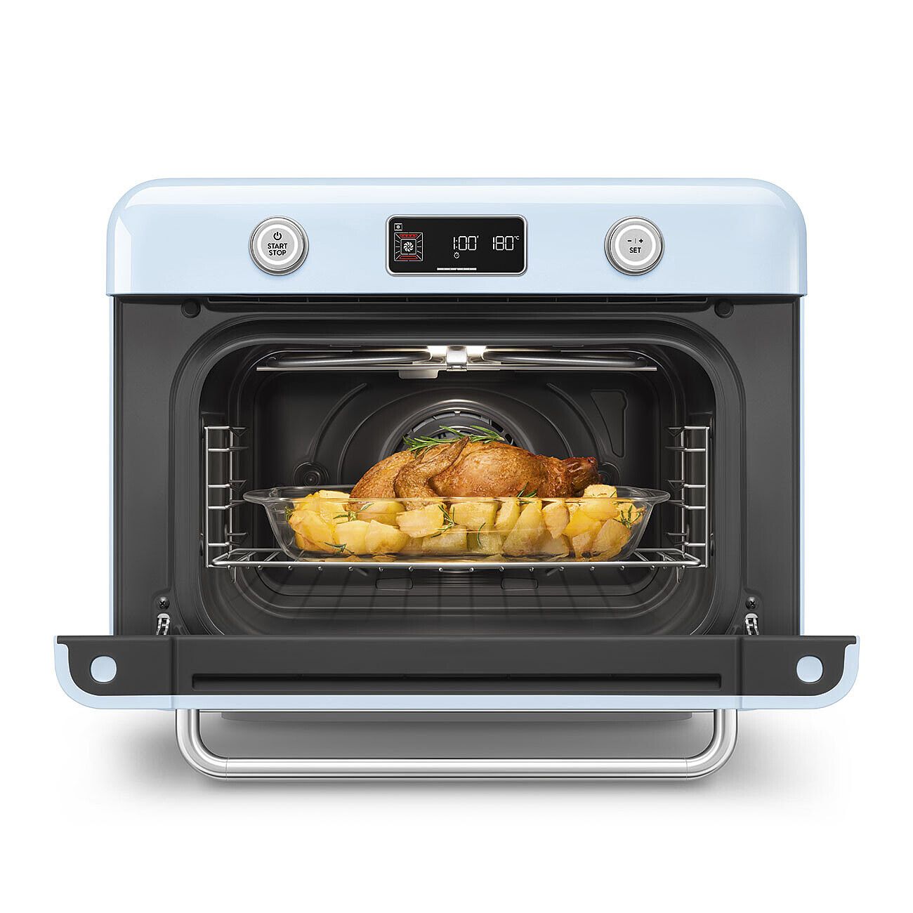 Smeg Countertop Combi Air Fry Steam Oven 10-in-1 Retro Blue 1800W COF01PBEU
