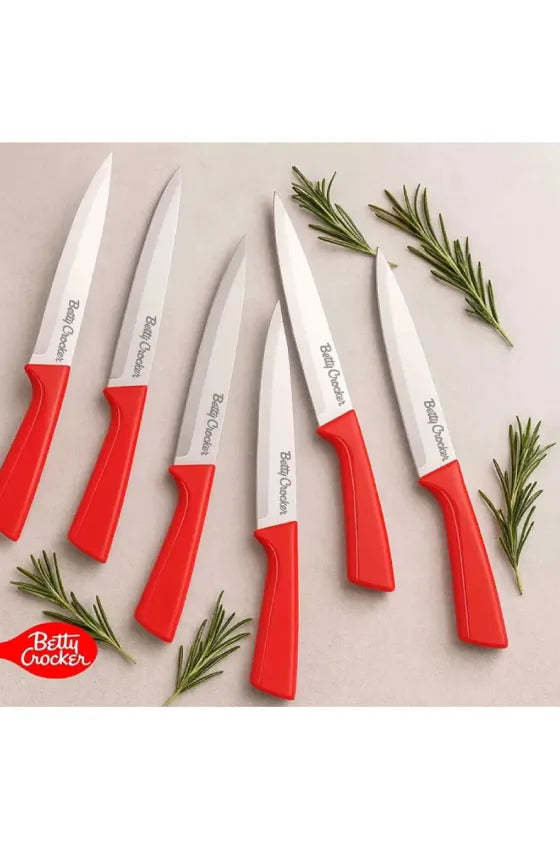 Betty Crocker Utility Knife Set 6 Pcs 12.8 cm – Red – view 2