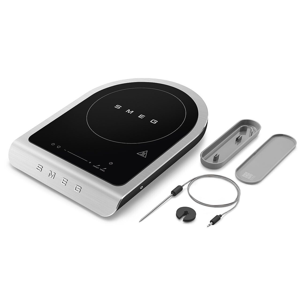 Smeg Induction Cooker 2100W Portable Smart Probe Matt Black Ceramic Hob Box