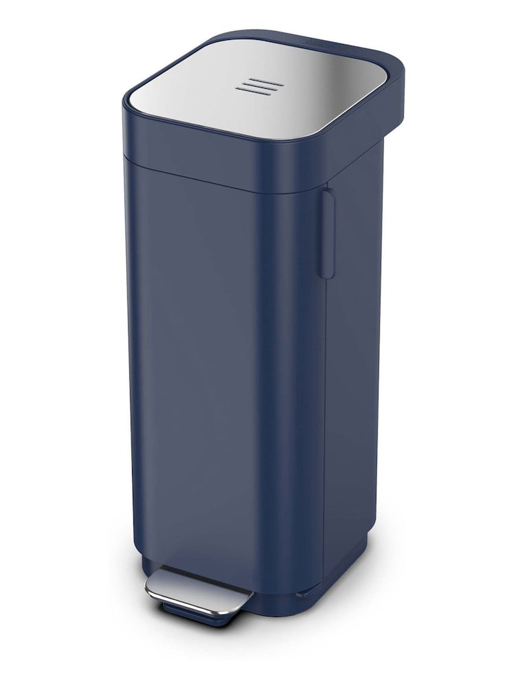 Joseph Joseph Porta Pedal Bin 40L Front Door Carbon Filter Midnight Blue
