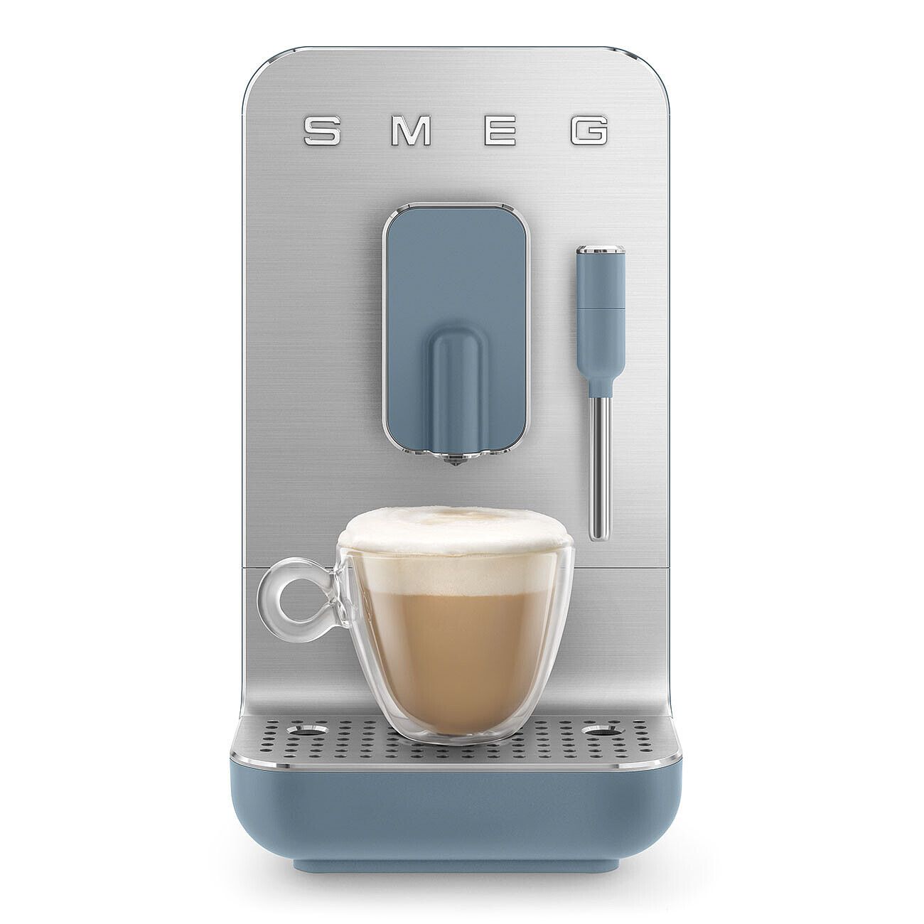 Smeg BCC12 Automatic Espresso Coffee Machine 19 Bar Steam Wand Storm Blue