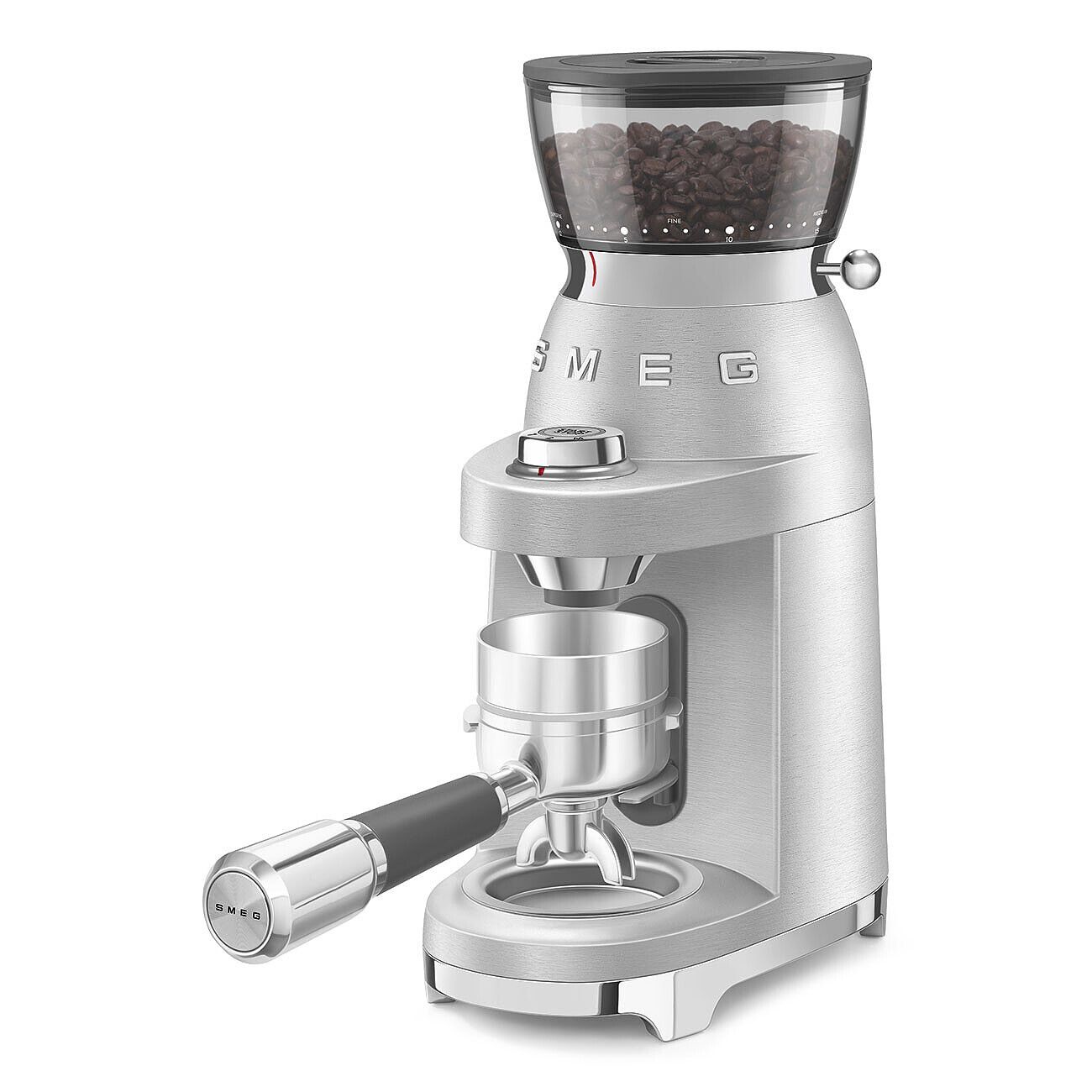 Smeg Coffee Grinder CGF02SSEU 150W 50 Level Pro Aluminium Conical Burr Mill