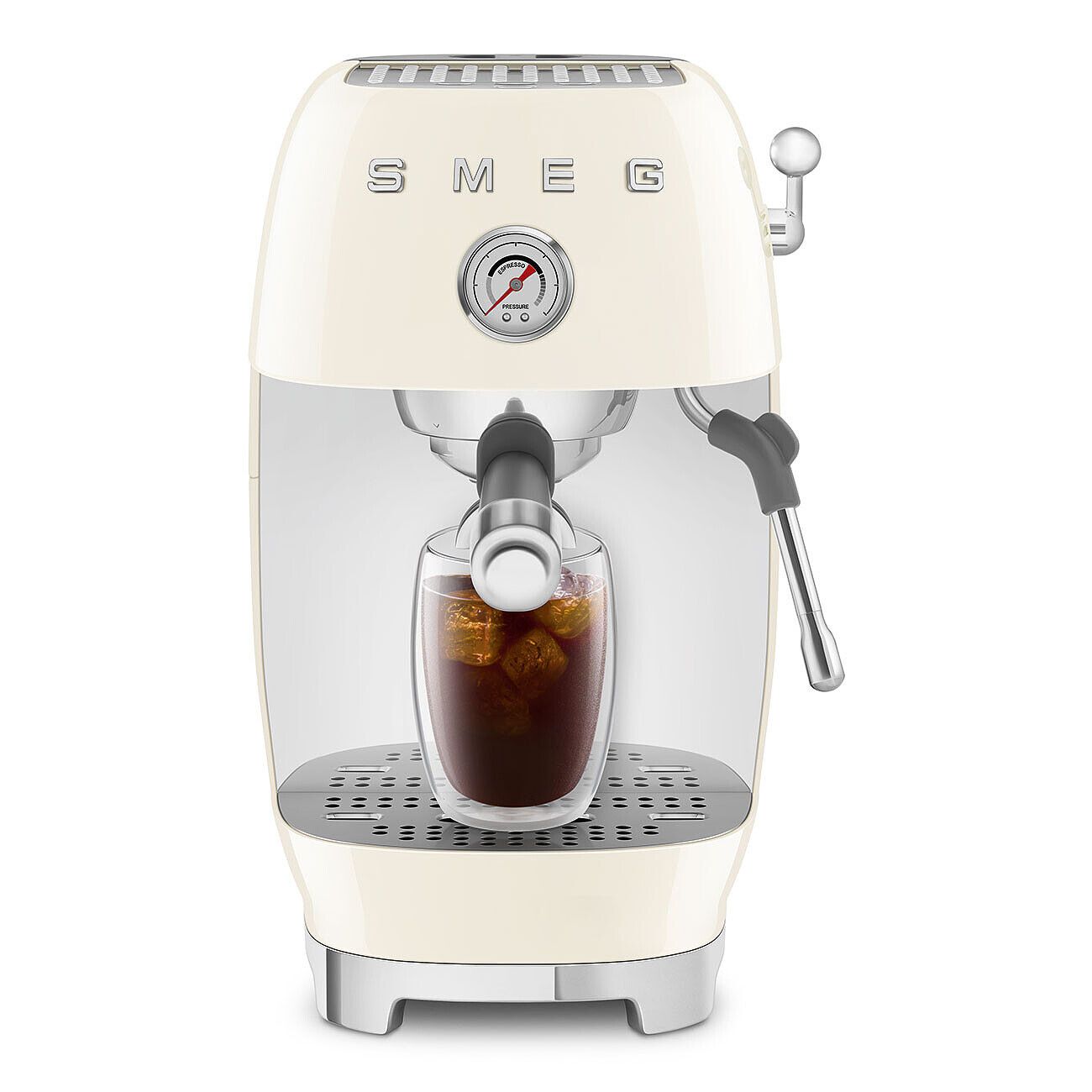 Smeg Espresso Coffee Machine ECF03CREU 1480W 58mm Manual Cold Brew Cream Box