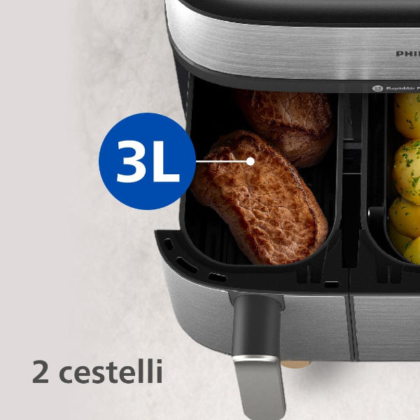 Philips 5000 Series Double Airfryer 9L Steam Basket RapidAir Plus 19-in-1