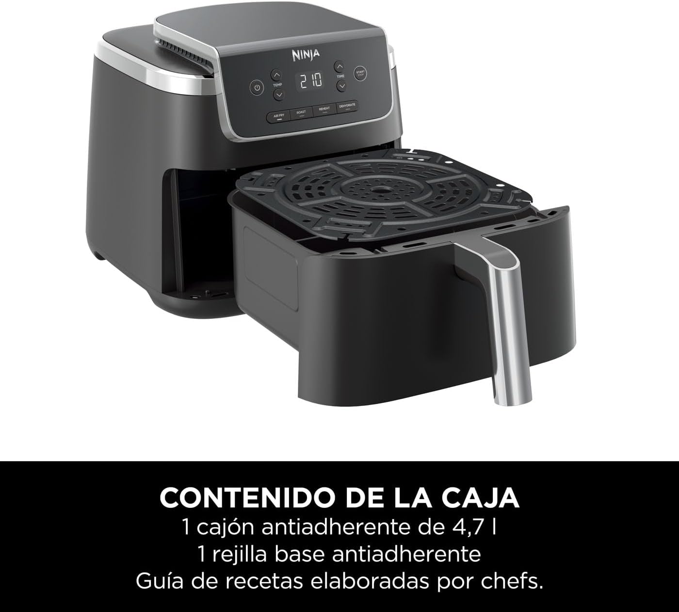 Ninja Air Fryer PRO 4.7L, Single Tray, 4-in-1, Air Fryer, Roasting, Warming, Drying