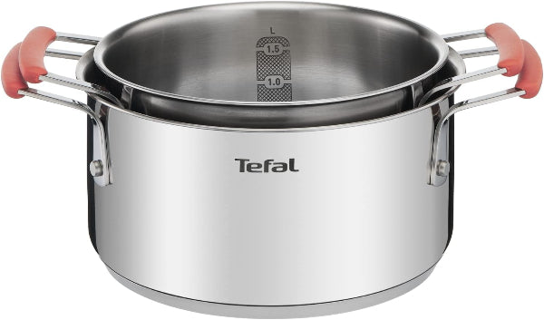 Tefal OPTI'Space Cookware Set 6-Piece Stainless Steel Induction Space Saving