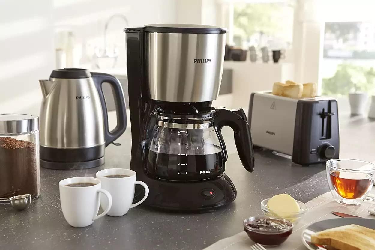 Philips HD7462/20 Drip Coffee Maker – 1.2L, 15 Cups, Auto-Off, Silver
