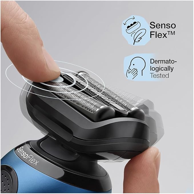 Braun Series 6 Electric Shaver 61-B1000s Wet & Dry SensoFlex Swivel Blue New