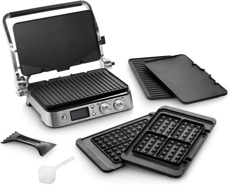 De'Longhi Livenza All-Day Grill, Griddle and Waffle Maker Silver Large