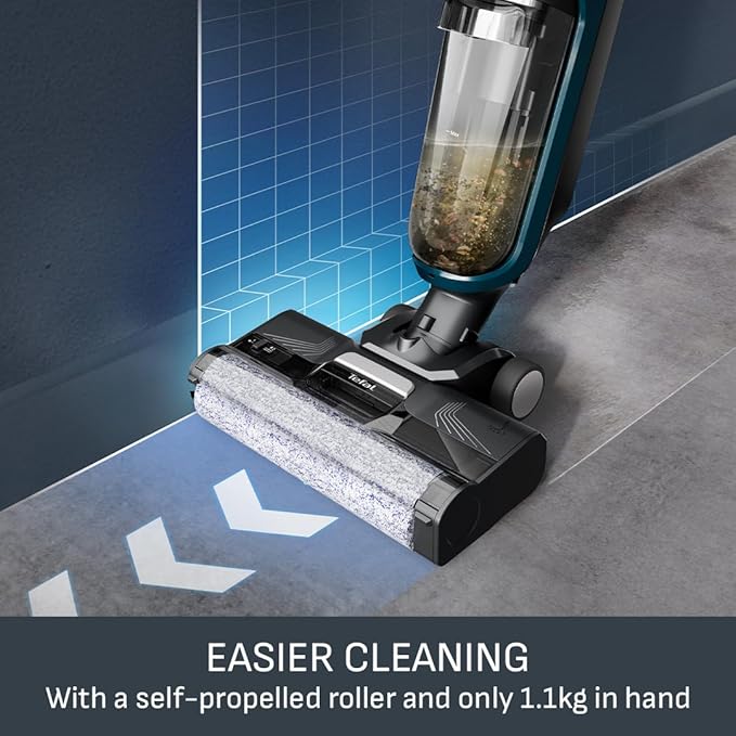 Tefal X-CLEAN 2 Cordless Wet & Dry Vacuum Mop 2-in-1 Self-Cleaning Grey