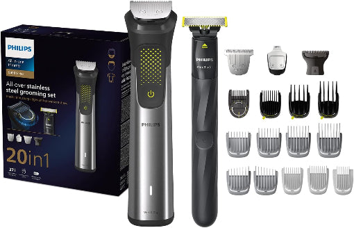Philips Multigroom Series 9000 - 20-in-1 Face, Hair & Body - OneBlade & Travel Pouch