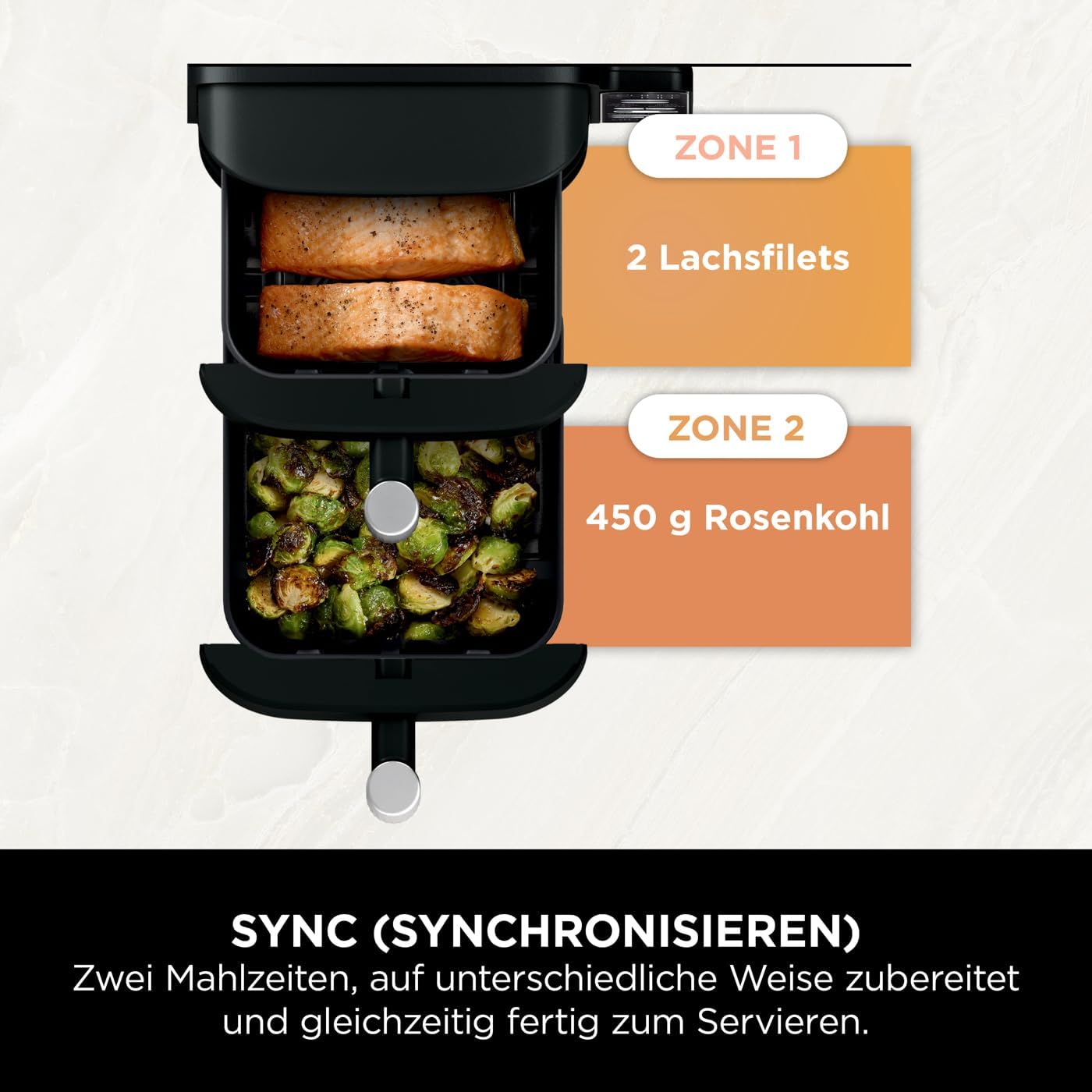 Ninja Double Stack Hot Air Fryer, 7.6 L Airfryer, Double Basket Hot Air Fryer