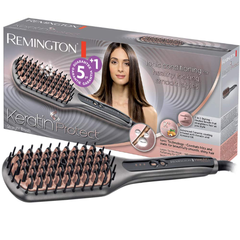 Remington 66 Watts Keratin Protect Sleek & Smooth Heated Straightening Brush