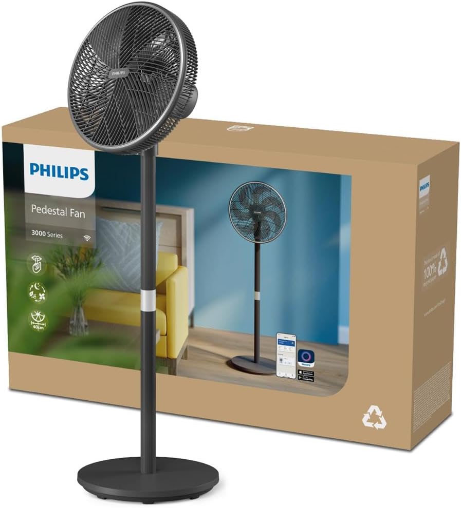 Philips Pedestal Fan 3000 Series - Fan Airflow 2562 m³/h, Ultra Quite