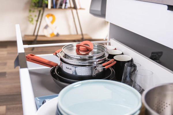Tefal OPTI'Space Cookware Set 6-Piece Stainless Steel Induction Space Saving