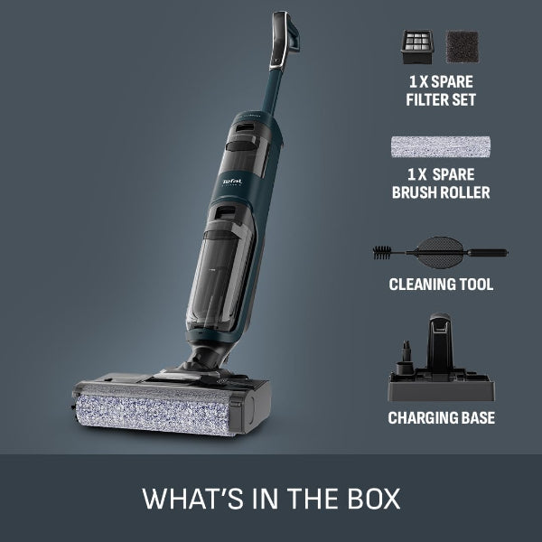 Tefal X-CLEAN 2 Cordless Wet & Dry Vacuum Mop 2-in-1 Self-Cleaning Grey
