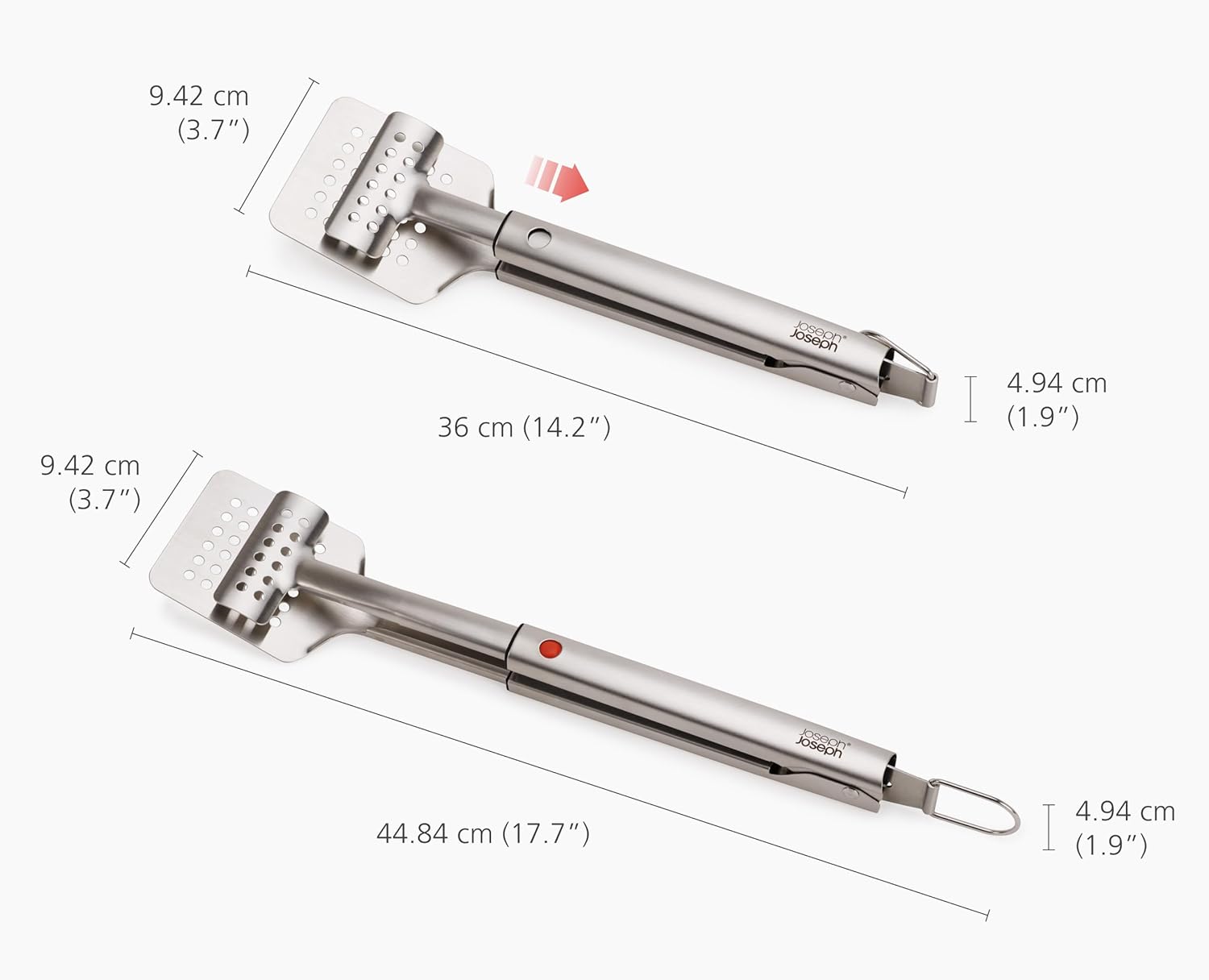 Joseph Joseph GrillOut Stainless Steel BBQ Turner Tongs