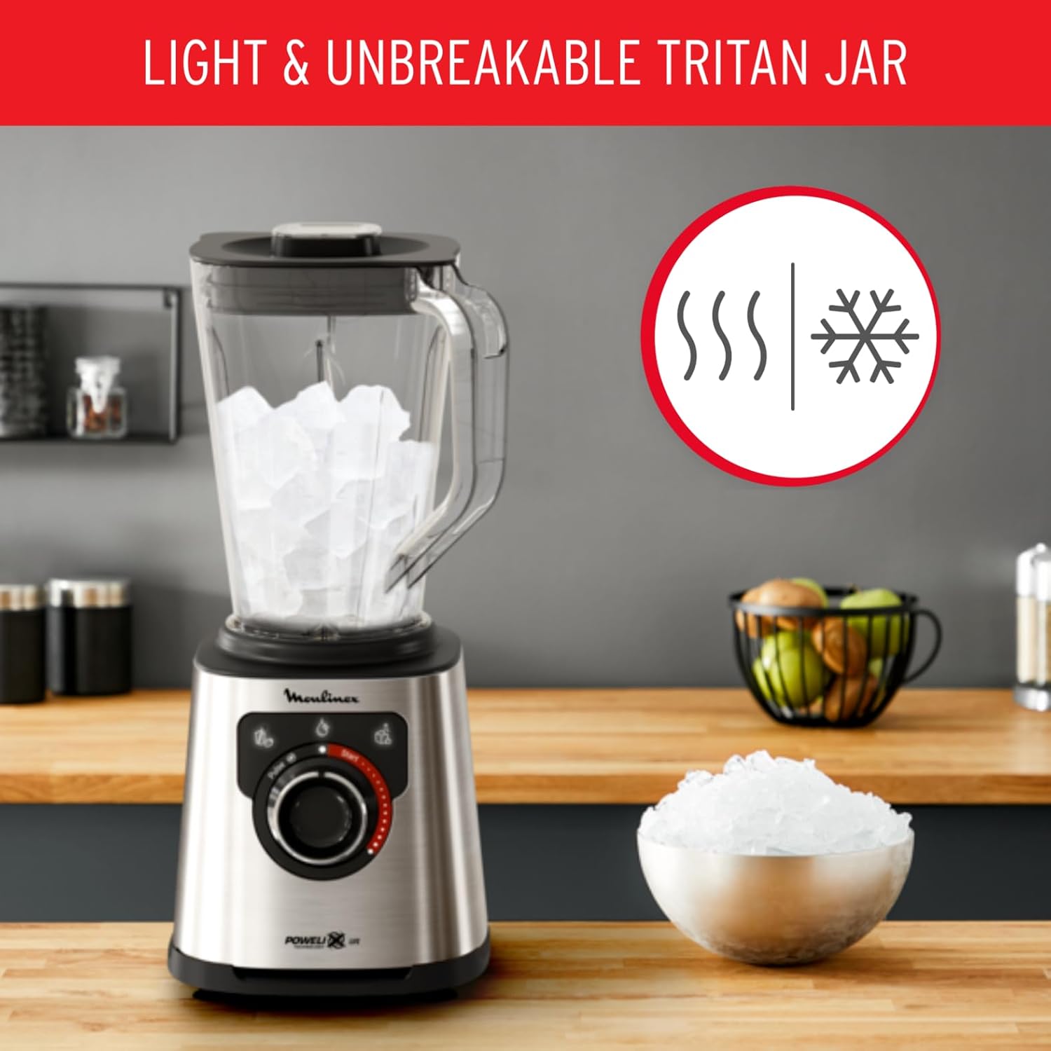 Moulinex High-Speed Blender 1200 W – LM88HD27 (2 L Jar, 2 Speeds + Pulse)