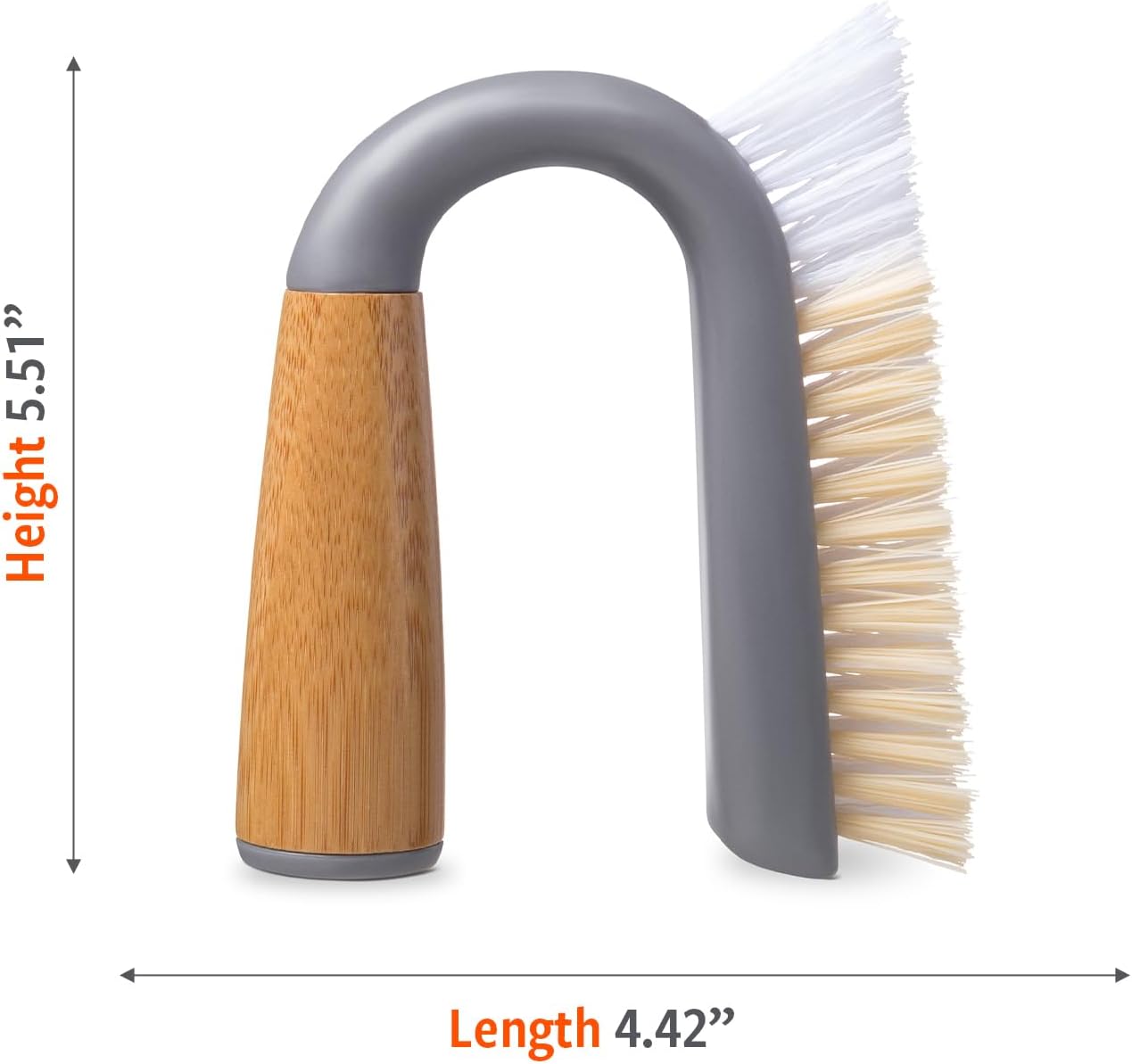 Full Circle Grunge Buster Grout & Tile Scrub Brush, Grey