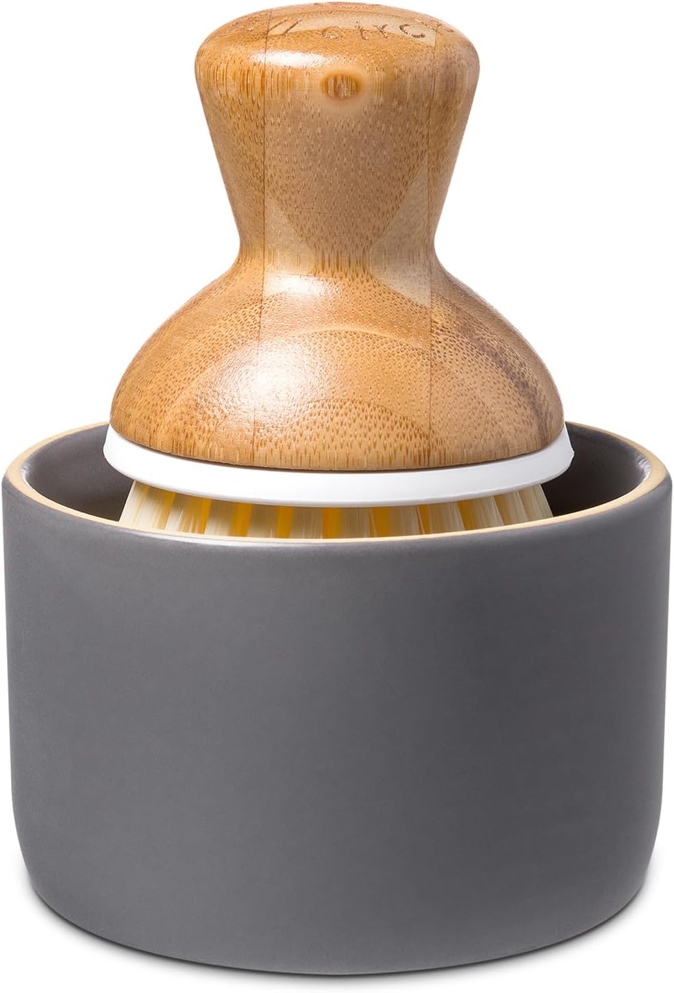Full Circle Soap Holder with Dish Brush – Beige Eco Kitchen Tool