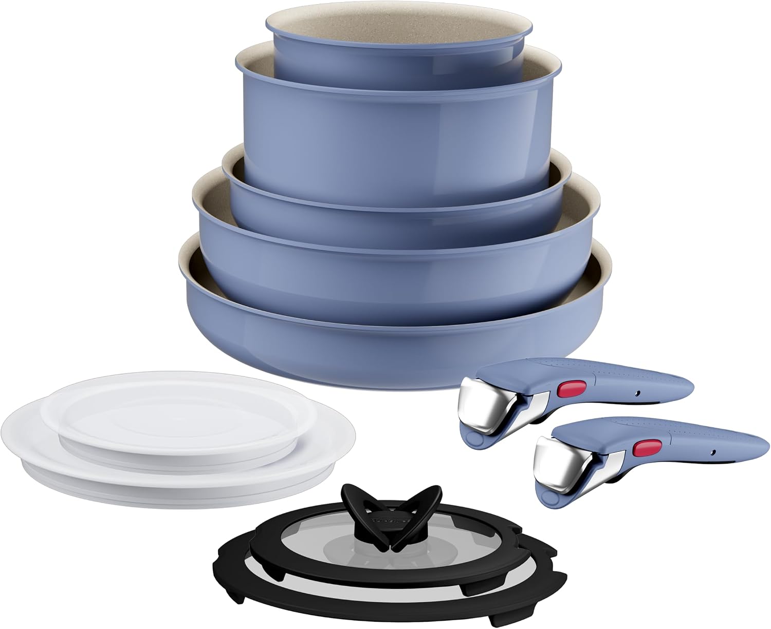 Tefal Ingenio Serenity 11-Piece Cookware Set Blue Stackable Wok Pan