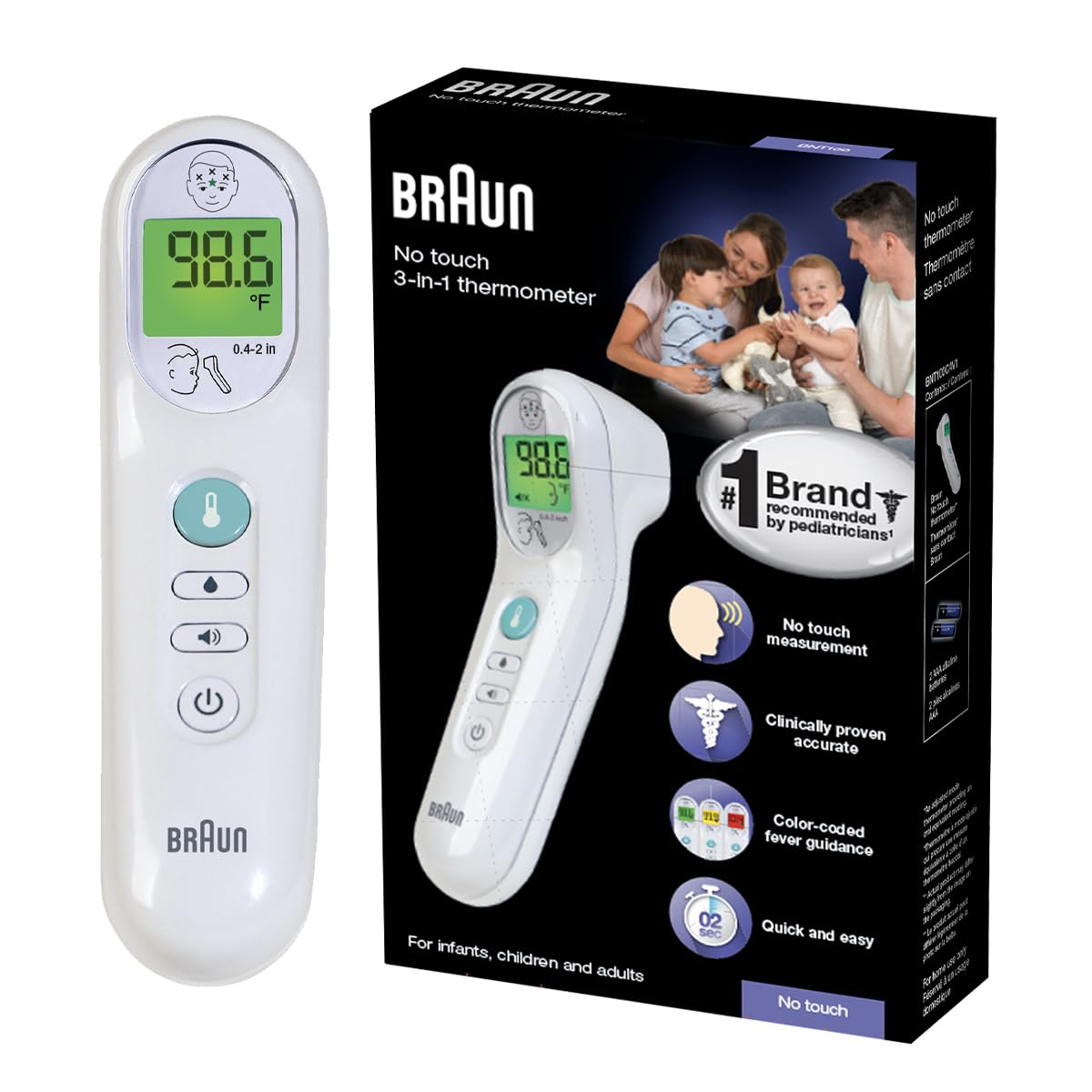 BRAUN No Touch 3-in-1 Thermometer BNT050EE