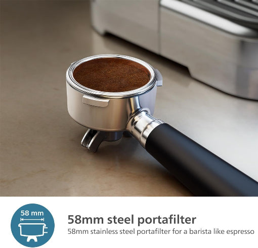 Philips Barista Brew Espresso Machine Built In Grinder 58mm Portafilter Set