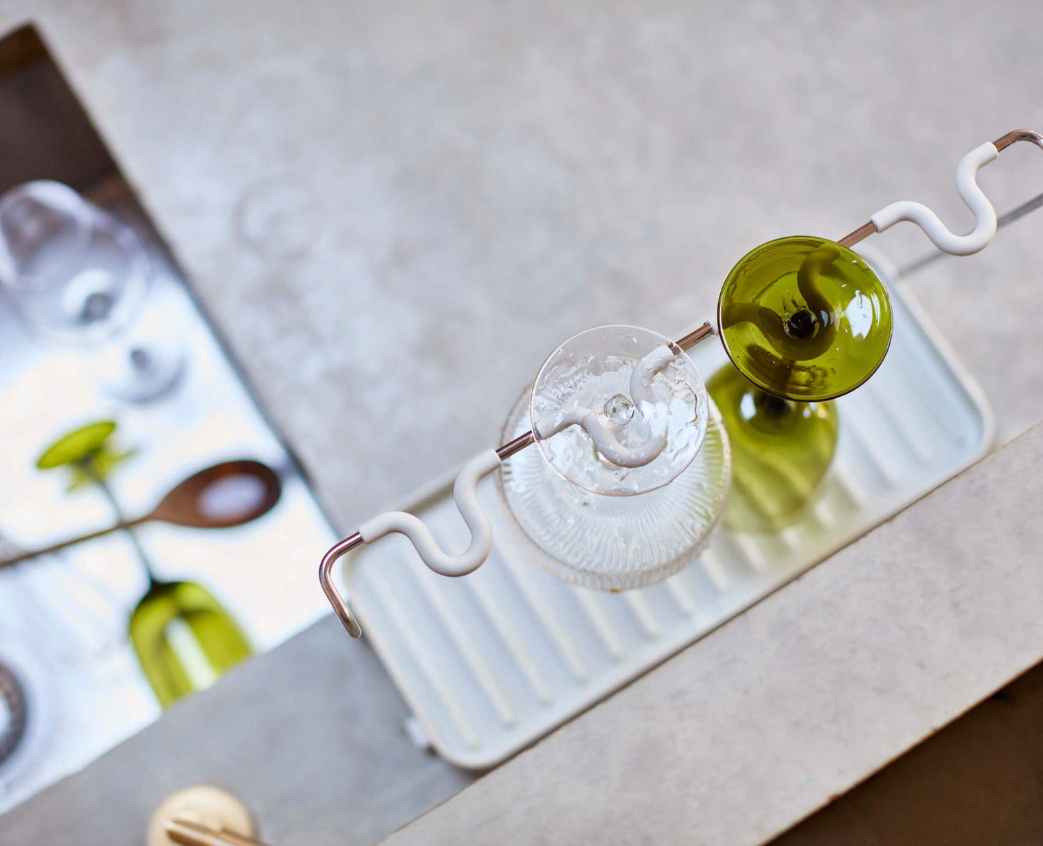 Joseph Joseph DrySmart Folding Wine Glass Drying Rack Rubber Grips Recycled
