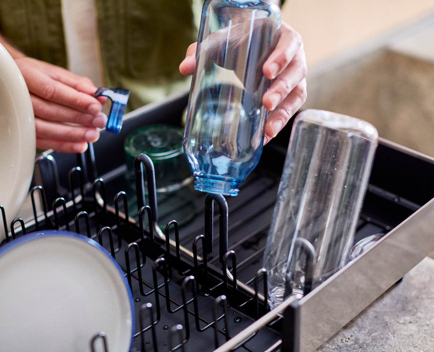Joseph Joseph Extend Steel Plus Expandable Dish Drainer Black Wine Rack