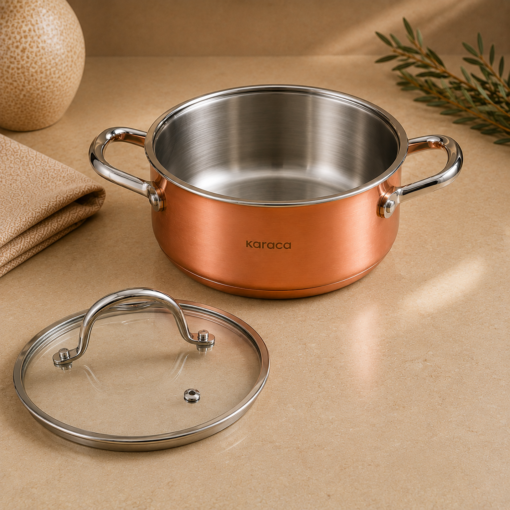 Karaca 3Ply PowerSteel 316+ Stainless Steel Copper Pot 20 cm 2.6L