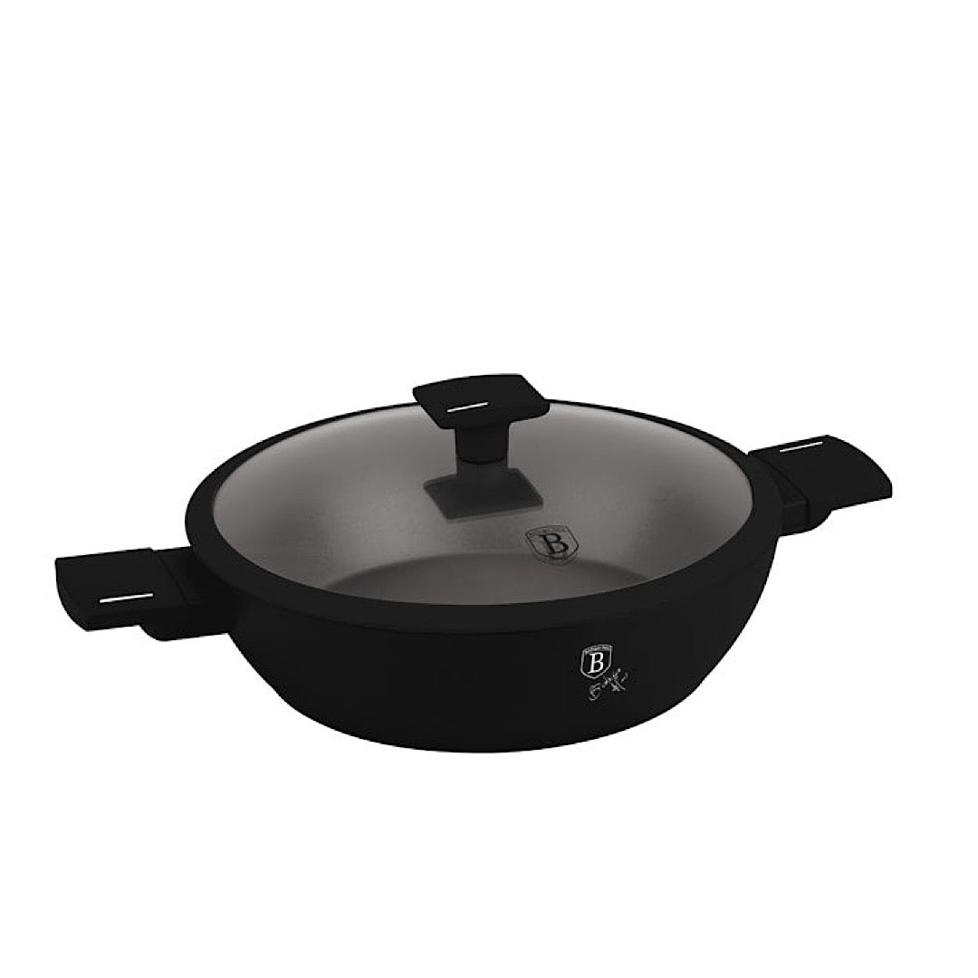 Berlinger Haus Black Matt Collection Shallow Pot 28cm – With Lid