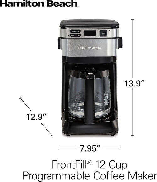 Hamilton Beach 12-Cup Programmable Coffee Maker With Frontfill & Swing-Out Basket