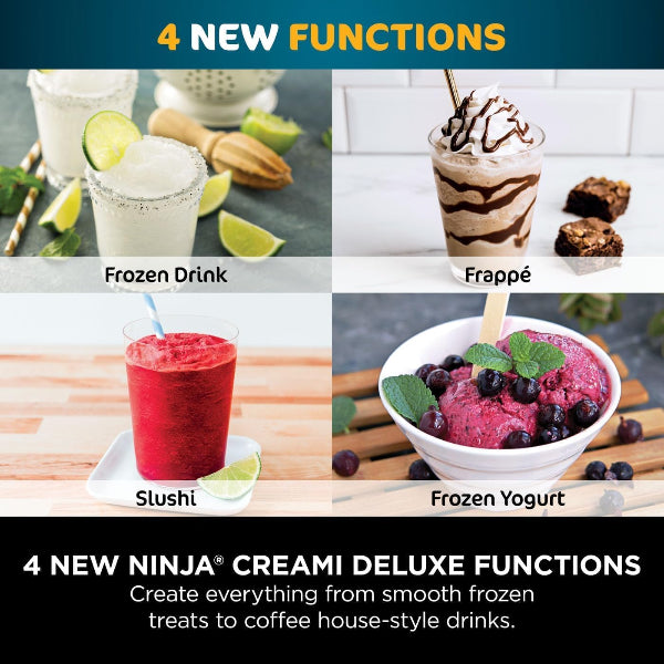 Ninja CREAMi Deluxe Ice Cream Maker 10-in-1 2-Cups Slushi Silver