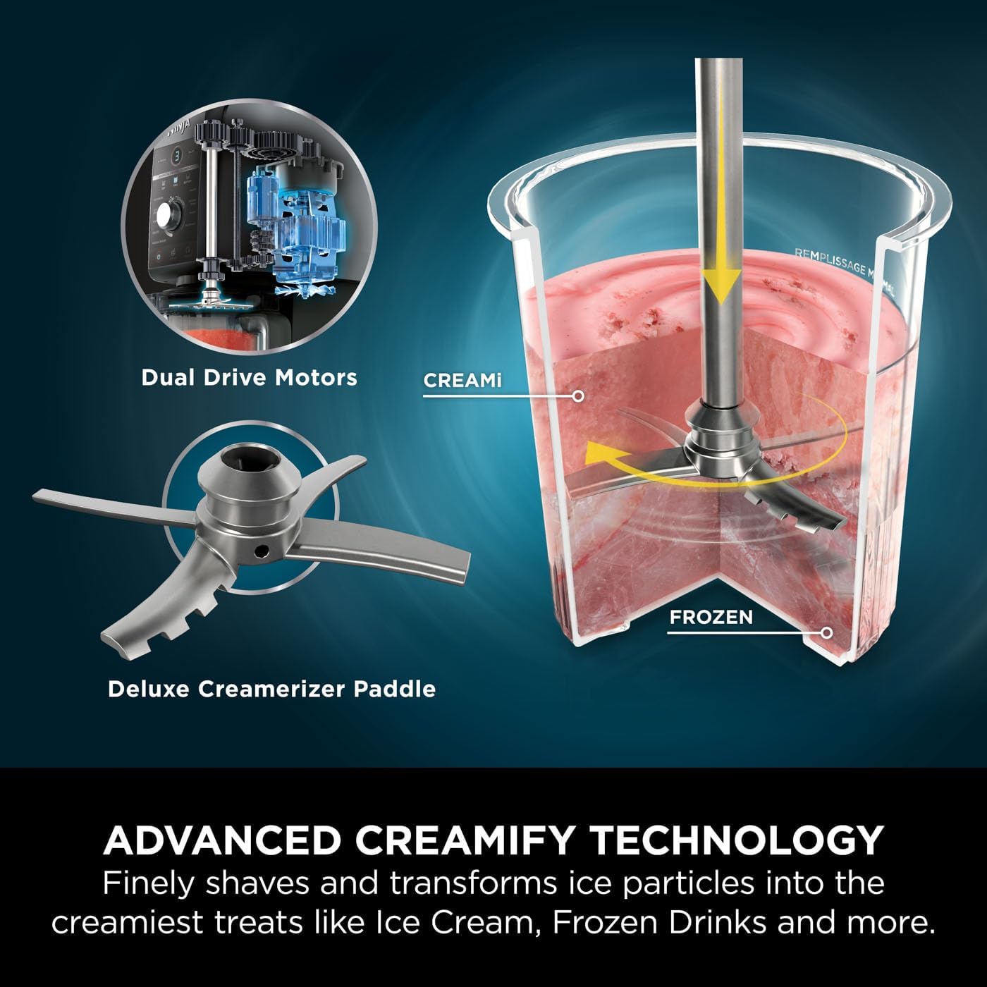 Ninja CREAMi Deluxe Ice Cream Maker & Frozen Dessert Maker with 3 Tubs