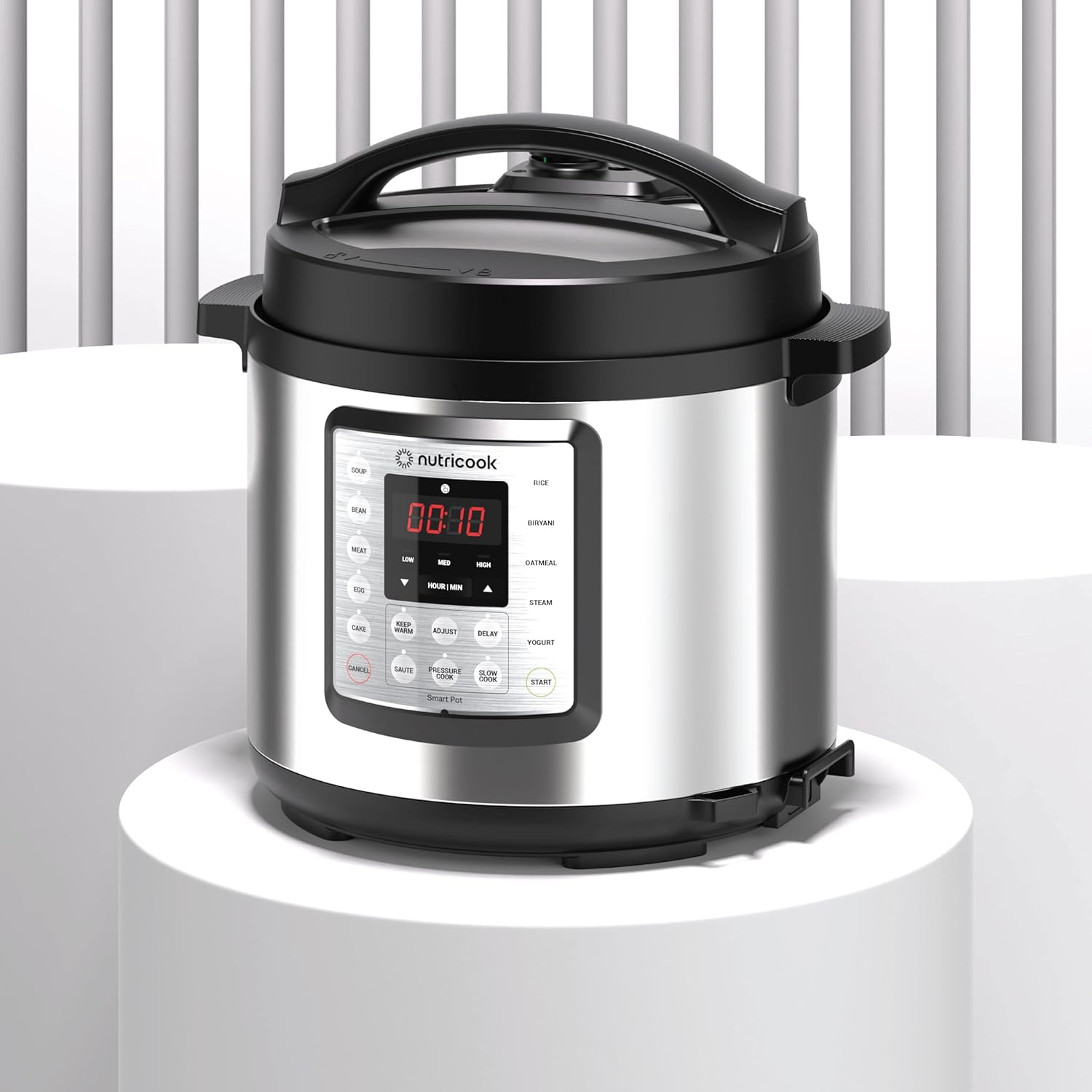 Nutricook Smart Pot Eko 1000W, 6 Liter Electric Pressure Cooker - Stainless Steel